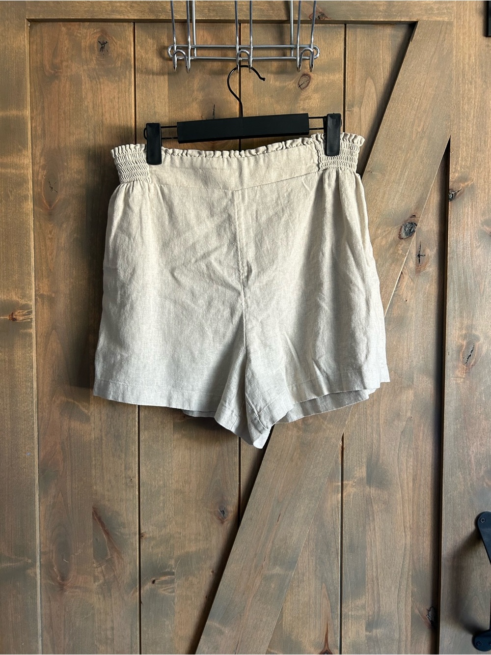 LC Lauren Conrad Neutral High-Waist Linen Blend Shorts